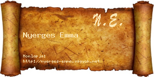 Nyerges Emma névjegykártya
